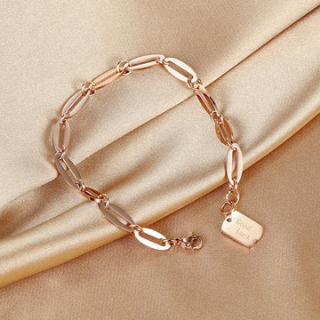 Good Luck Chain Bracelet in Rose Gold Layered Steel Jewellery