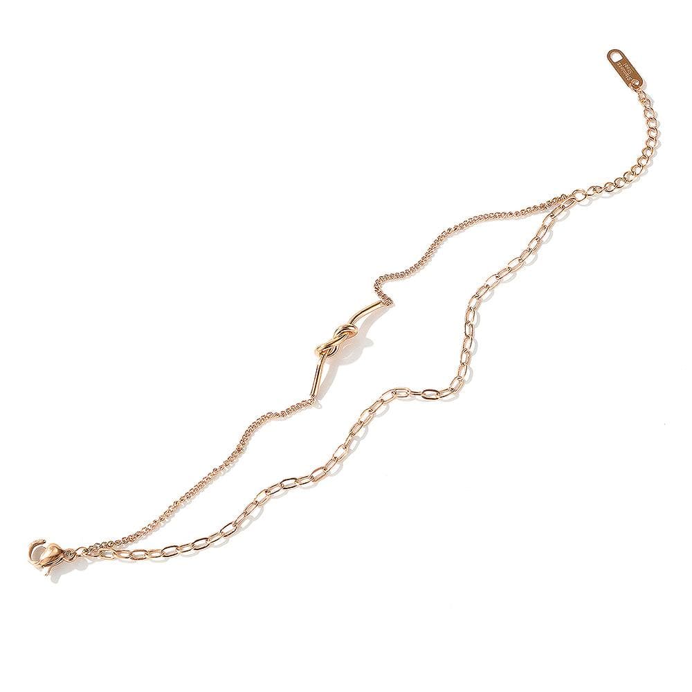 Figure Eight Knot Chain Bracelet in Rose Gold Layered Steel Jewellery