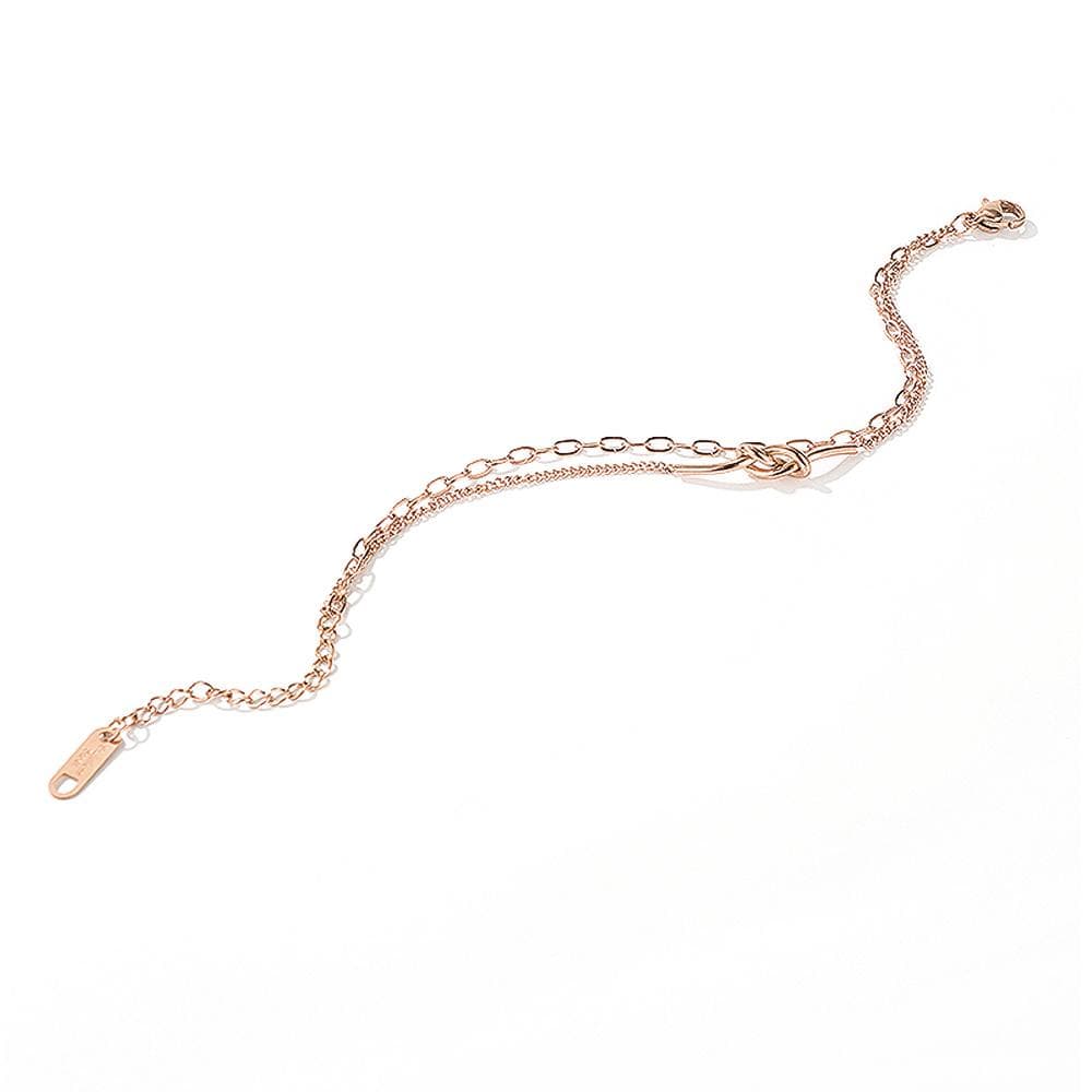 Figure Eight Knot Chain Bracelet in Rose Gold Layered Steel Jewellery