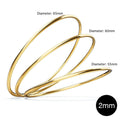 Solid Golf Bangle 2mm Gold Layered