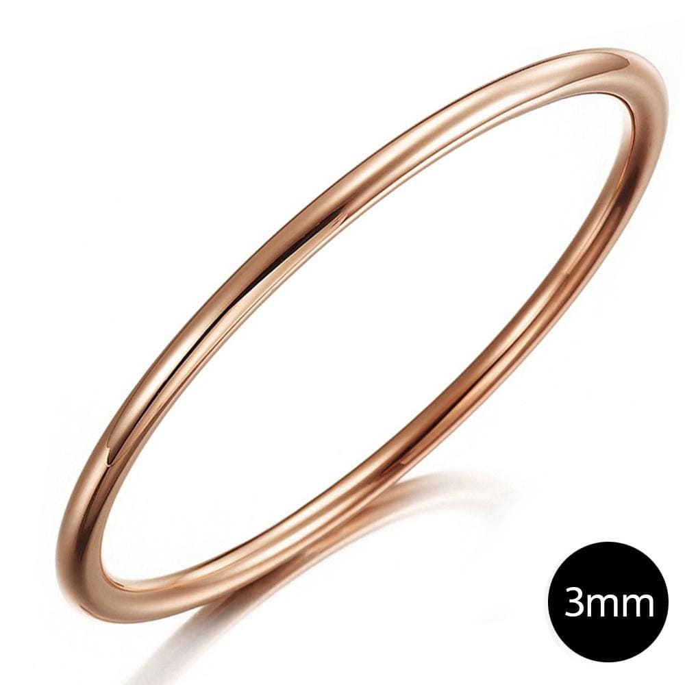 Solid Golf Bangle 3mm Rose Gold Layered