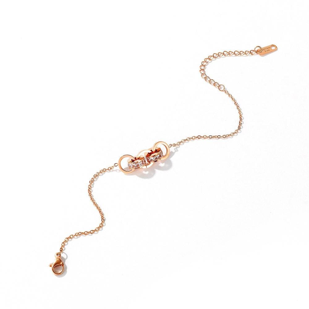 Hoop Chain Barrel Bracelet in Rose Gold Layered Steel Jewellery
