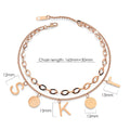 Charm Letter S K R in Rose Gold Layered Steel Jewellery