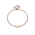 Bold Alphabet Letter Initial Charm Bracelet in Rose Gold Tone