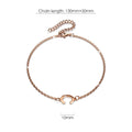 Bold Alphabet Letter Initial Charm Bracelet in Rose Gold Tone