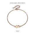 Bold Alphabet Letter Initial Charm Bracelet in Rose Gold Tone