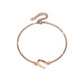 Bold Alphabet Letter Initial Charm Bracelet in Rose Gold Tone