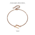 Bold Alphabet Letter Initial Charm Bracelet in Rose Gold Tone