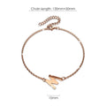 Bold Alphabet Letter Initial Charm Bracelet in Rose Gold Tone