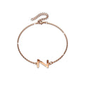 Bold Alphabet Letter Initial Charm Bracelet in Rose Gold Tone