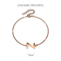 Bold Alphabet Letter Initial Charm Bracelet in Rose Gold Tone