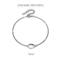 Bold Alphabet Letter Initial Charm Bracelet in White Gold Tone