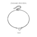 Bold Alphabet Letter Initial Charm Bracelet in White Gold Tone