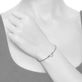 Bold Alphabet Letter Initial Charm Bracelet in White Gold Tone