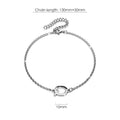 Bold Alphabet Letter Initial Charm Bracelet in White Gold Tone