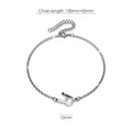 Bold Alphabet Letter Initial Charm Bracelet in White Gold Tone