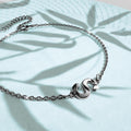 Bold Alphabet Letter Initial Charm Bracelet in White Gold Tone