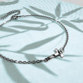 Bold Alphabet Letter Initial Charm Bracelet in White Gold Tone