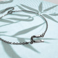 Bold Alphabet Letter Initial Charm Bracelet in White Gold Tone