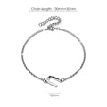Bold Alphabet Letter Initial Charm Bracelet in White Gold Tone