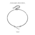 Bold Alphabet Letter Initial Charm Bracelet in White Gold Tone