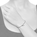 Bold Alphabet Letter Initial Charm Bracelet in White Gold Tone