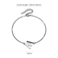 Bold Alphabet Letter Initial Charm Bracelet in White Gold Tone