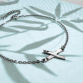 Bold Alphabet Letter Initial Charm Bracelet in White Gold Tone