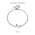 Bold Alphabet Letter Initial Charm Bracelet in White Gold Tone