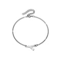 Bold Alphabet Letter Initial Charm Bracelet in White Gold Tone