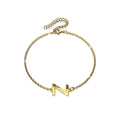 Bold Alphabet Letter Initial Charm Bracelet in Gold Tone