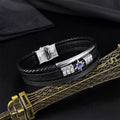Simple Black Braided Leather Wrap Bracelet
