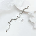 Duo Alphabet Letter B Initial Charm Bracelet in White Gold