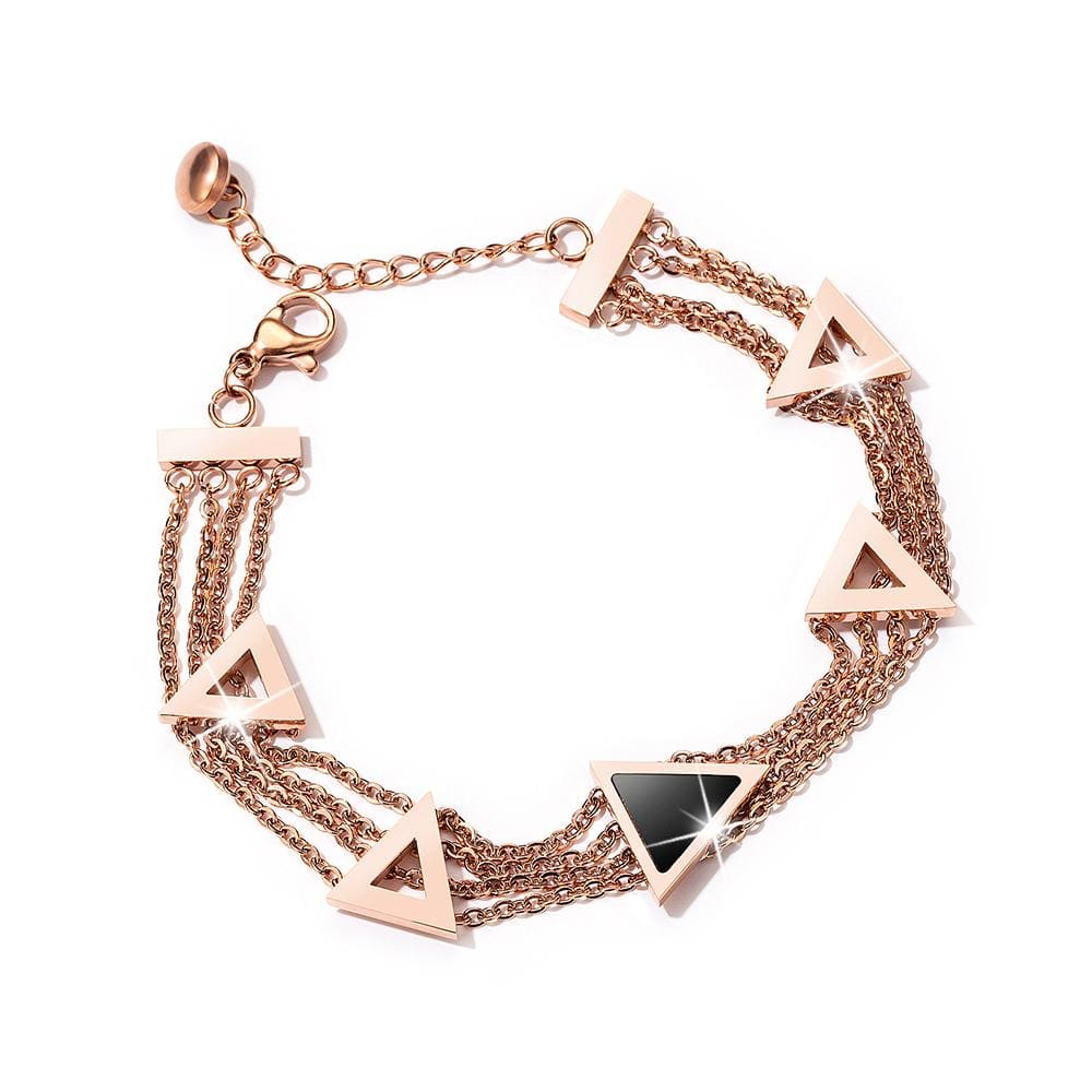 Arestas Geometric Layered Chain Bracelet