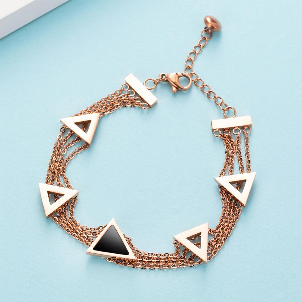 Arestas Geometric Layered Chain Bracelet