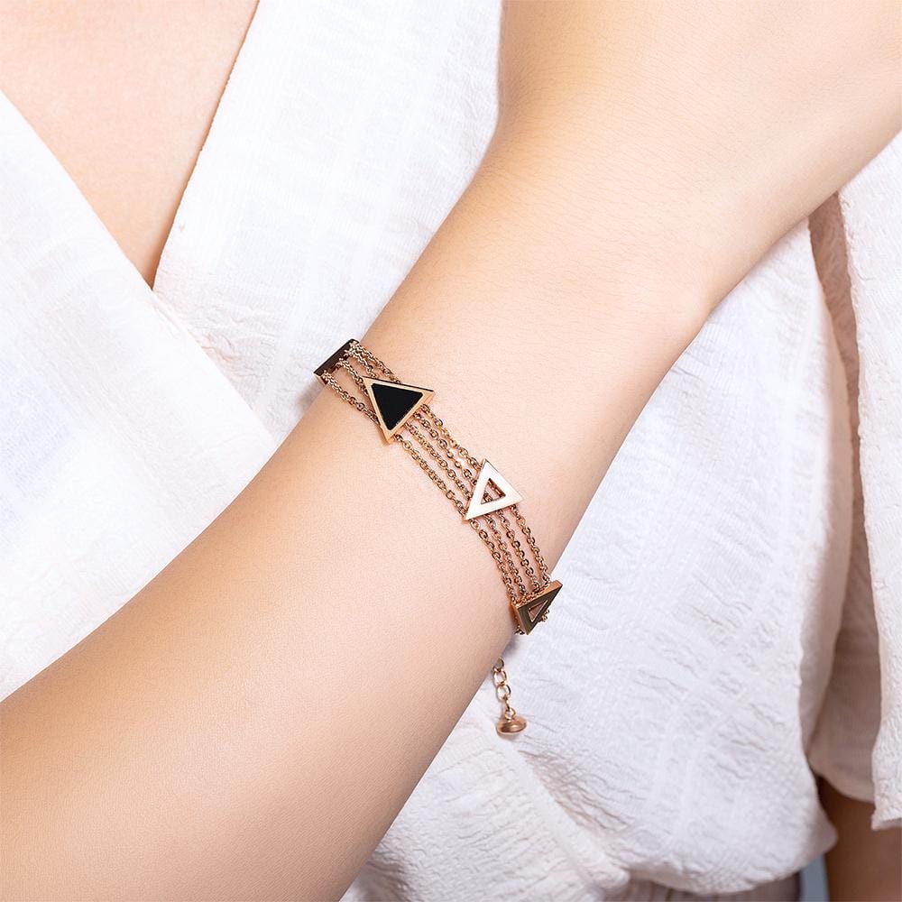 Arestas Geometric Layered Chain Bracelet