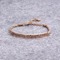 Sisters Forever Inscriptions Rose Gold Bar Bracelet