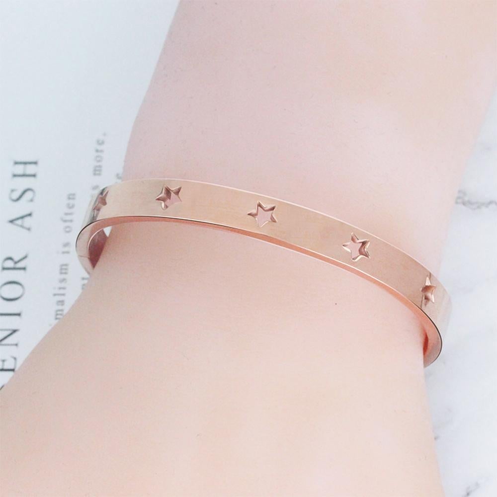 Bellatrix Star Rose Gold Layered Bangle