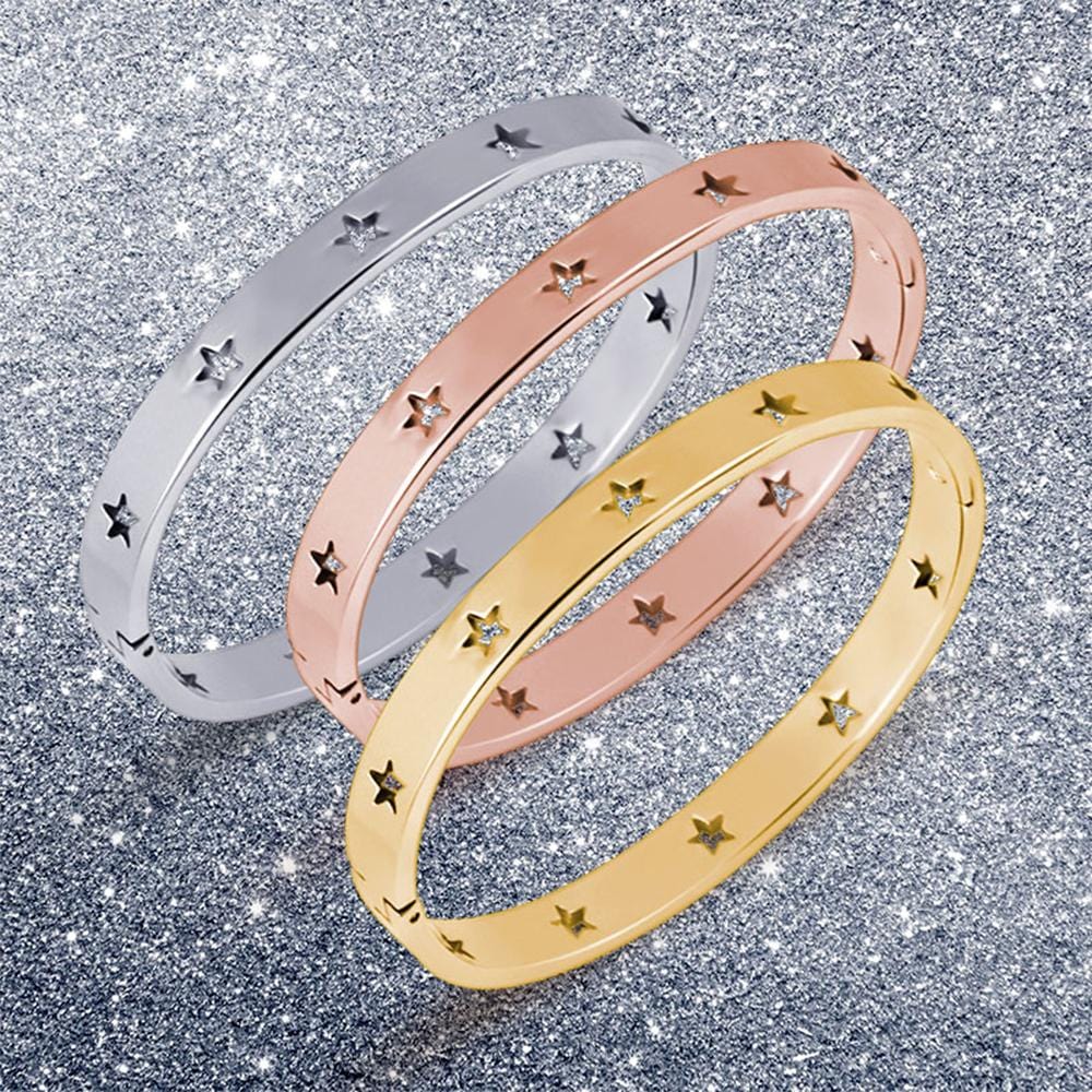 Bellatrix Star Rose Gold Layered Bangle