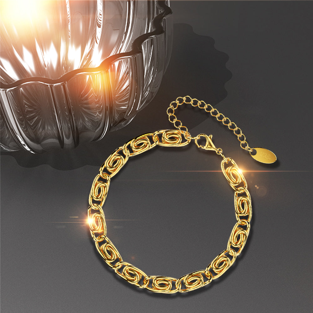 Bianca Fancy Clip Link Chain Gold Bracelet