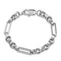 Roxanne Oval Link Paperclip Chain White Gold Bracelet