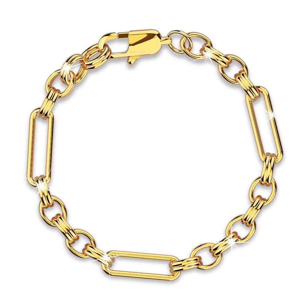 Roxanne Oval Link Paperclip Chain Gold Bracelet