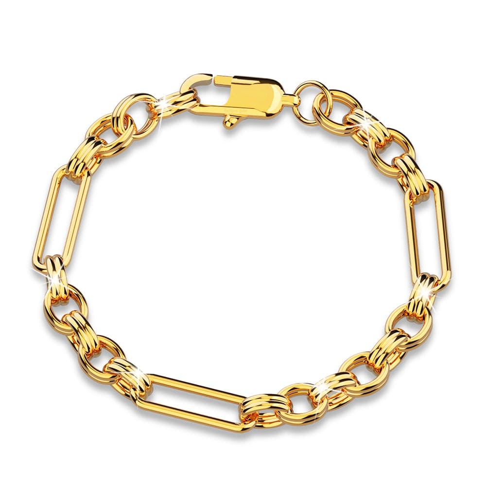 Roxanne Oval Link Paperclip Chain Gold Bracelet