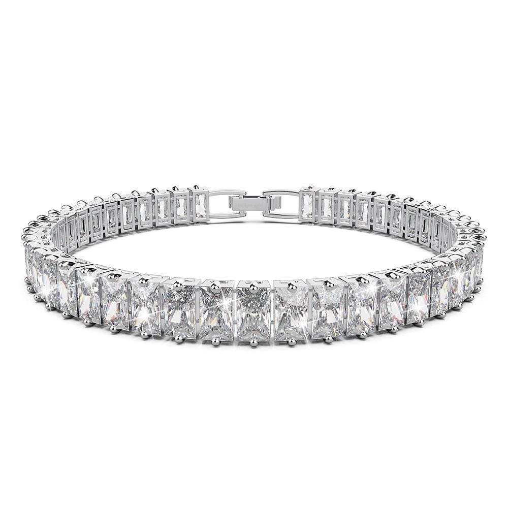 Ballerina Baguette Set Bracelet in White Gold