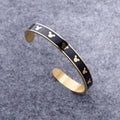 Mickey Mini Enamel Cuff Bangle Black Gold Titanium - Brilliant Co