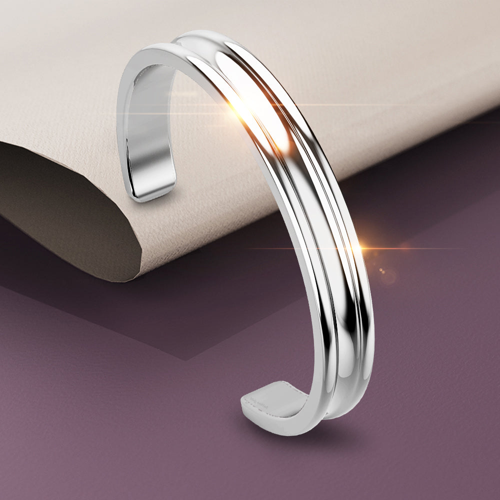Lisa Luxe Cuff Bangle White Gold