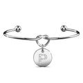 Fancy Alphabet Letter Initial Bangle in White Gold