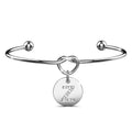 Fancy Alphabet Letter Initial Bangle in White Gold