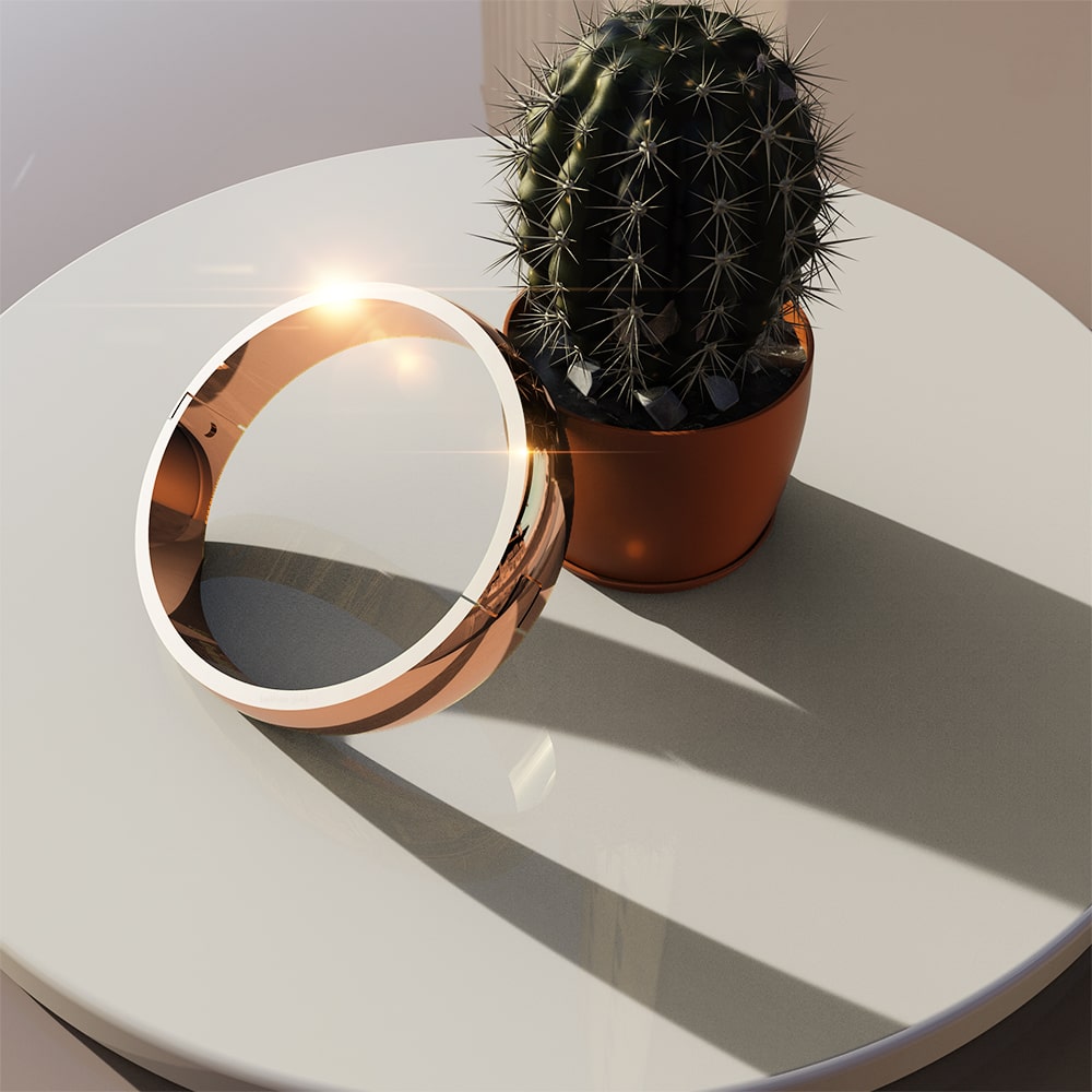 Solid Oval Stainless Steel Bangle in Rose Gold 8mm