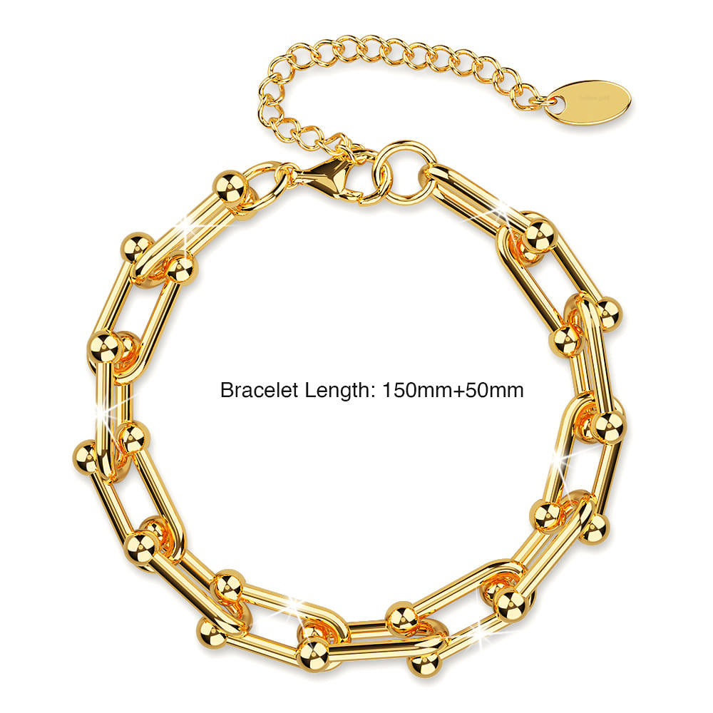 Bullion Gold U-Link Hardwear Connector Bracelet in Gold